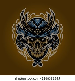Das Samurai Schädelkopfdesign