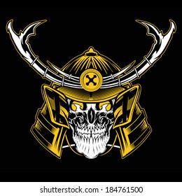 Samurai Skull Illustration 