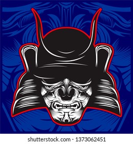 Samurai skull illustration - Vector