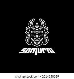 samurai skull logo vector illustration