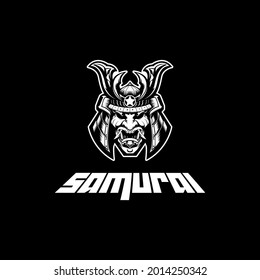 samurai skull logo vector illustration