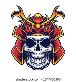 Samurai Skull vector illustration