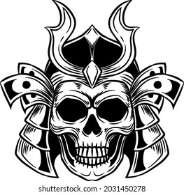 Samurai Skull Vector Tattoo Illustration Stock Vector (Royalty Free ...