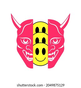 Samurai split head vector concept