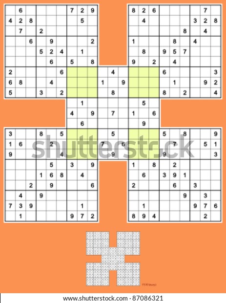 samurai sudoku evenodd variant five overlapping stock vector royalty free 240195031 shutterstock