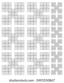 Samurai Sudoku game set with answers.