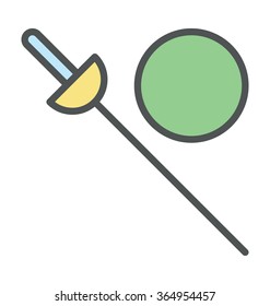Samurai Sword Bold Icon Illustration 