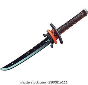 Samurai-Schwertdesign auf Weiß