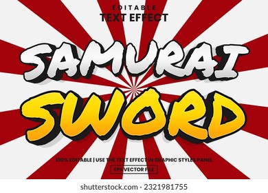 Samurai sword editable text effect template