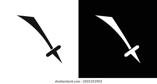 samurai sword icon Symbol mark in filled style