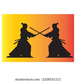 Samurai Schwert Symbol Vektorgrafik einfaches Design