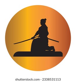 Samurai Schwert Symbol Vektorgrafik einfaches Design