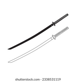 samurai sword icon vector illustration simple design