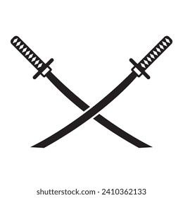 samurai sword icon vector illustration logo design