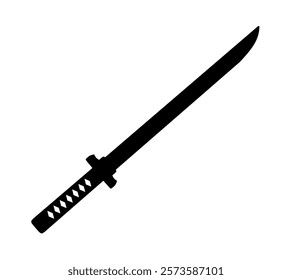 samurai sword icon vector on white background. sword icon