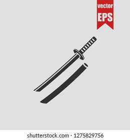 Samurai sword icon.Vector illustration.