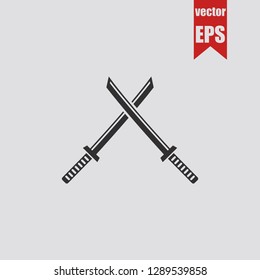 Samurai sword icon.Vector illustration.