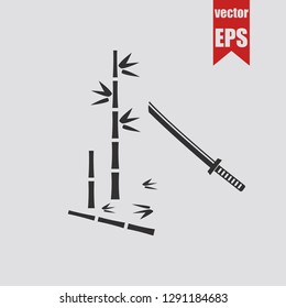 Samurai sword icon.Vector illustration.