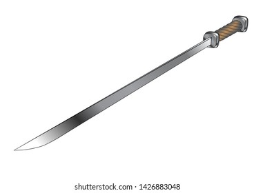 samurai sword isolated on a white background