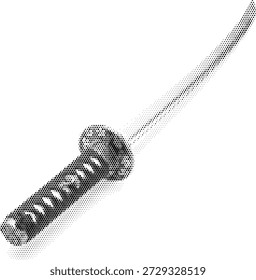 Espada de samurai hoja de katana en estilo monótono semitono para diseños de guerreros japoneses