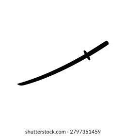 Samurai Sword Katana Silhouette Icon for Japanese Sword Culture