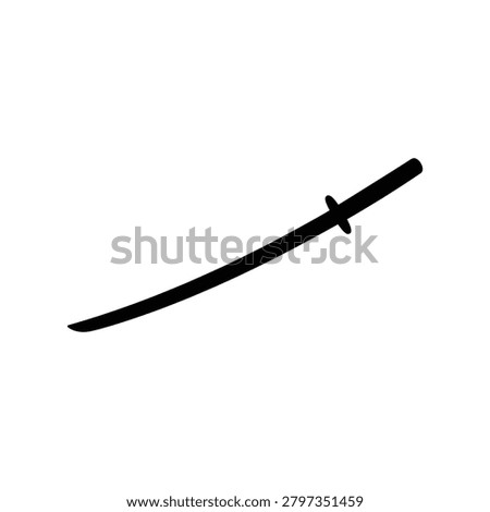 Samurai Sword Katana Silhouette Icon for Japanese Sword Culture