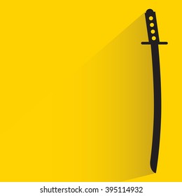 samurai sword on yellow background