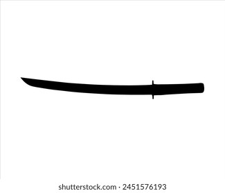 Samurai sword silhouette vector illustration on white background