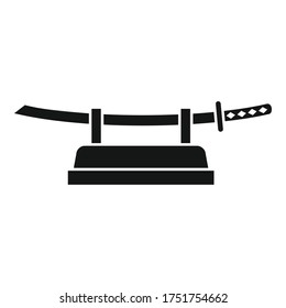Samurai sword stand icon. Simple illustration of samurai sword stand vector icon for web design isolated on white background