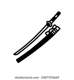 Samurai Schwerter Glyph-Symbol, Vektorillustration