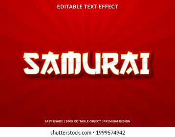 samurai text effect template design with abstract style use for business brand and logo