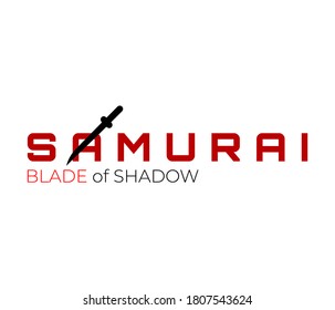 samurai text logo design. typeface design with red color