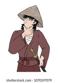 samurai thinking draw