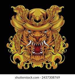 Samurai Tiger Oni: Designing a Striking Logo Mascot for Sticker, T-Shirt, Tattoo