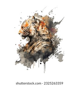 Samurai Tiger Traditional Japanese | Transparent 300dpi digital tshirt POD, EPS, vector, clipart, book cover, wallart, ready to print, Print-on-Demand, colorful, no background, beauty