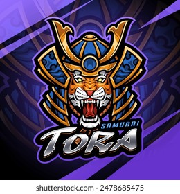 Samurai tora esport mascot logo design