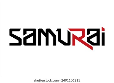 samurai typography logo icon design vector