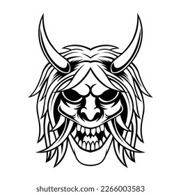 Samurai Vector. Samurai Black And White Ronin Shinigami Logo Design Vector Template