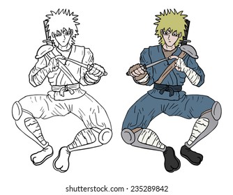 Samurai vector draw