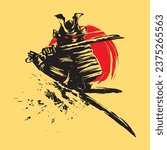 Samurai Vector Illustration Bring Sword