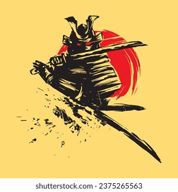 Samurai Vector Illustration Bring Sword