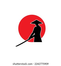 Samurai-Vektorgrafik für ein Symbol, Symbol oder Logo. Samurai-Silhouette