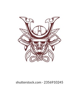Samurai-Vektorgrafik auf dunklem Hintergrund