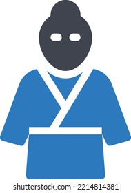 samurai  Vector illustration on a transparent background. Premium quality symmbols. Glyphs vector icons for concept and graphic design. 
