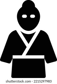 samurai  Vector illustration on a transparent background. Premium quality symmbols. Glyphs vector icons for concept and graphic design. 
