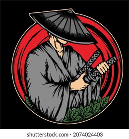 Samurai vector image  good for t  shirt design reference