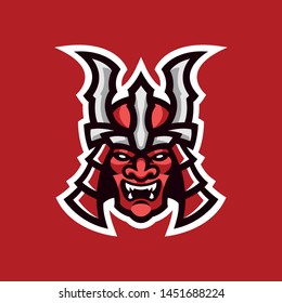 Samurai vector logo icon illustration