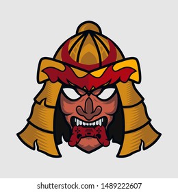 Samurai vector logo icon illustration - Vector 