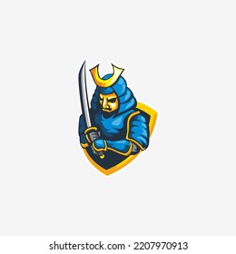 Samurai Warior Mascot logo design