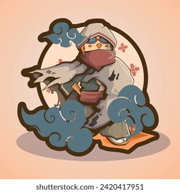 Samurai warrior character with glasses